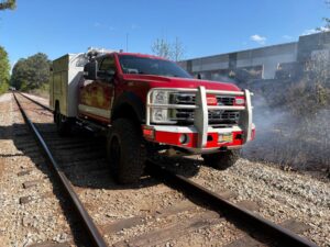 Brush Truck 601 at a brush fire earlier in April